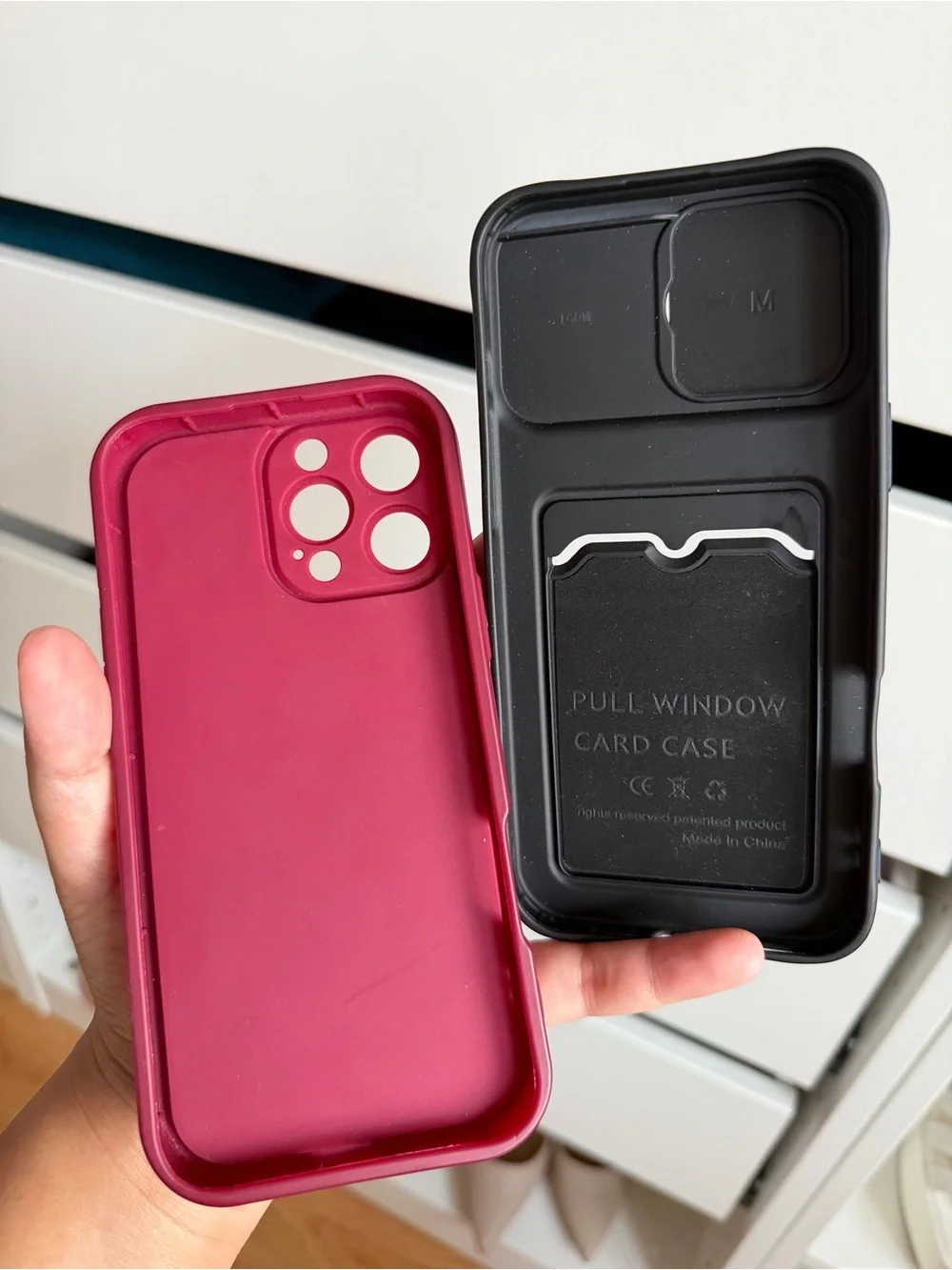 Coffee Themed Burgundy Phone Case with Card Holder iphone 16pro max